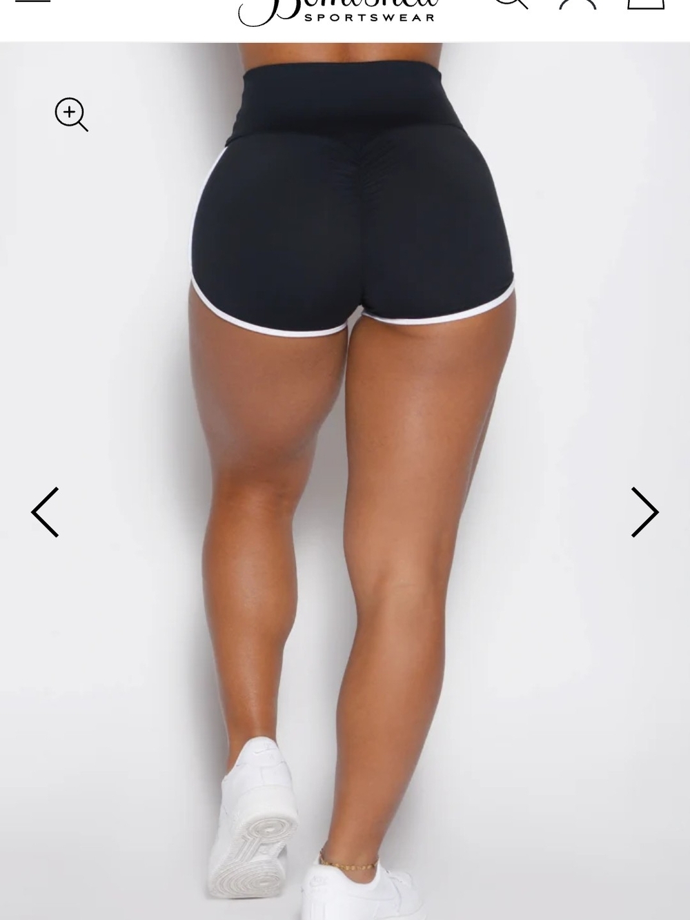 Bombshell Sportswear Black Bike Shorts with White Trim - Picture 5 of 5